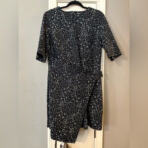 KATE SPADE SATURDAY Wrap Black and White Patterned Dress size 14